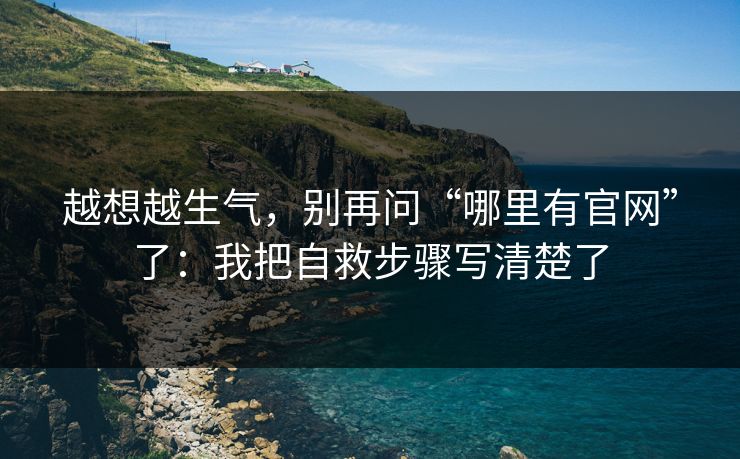 越想越生气，别再问“哪里有官网”了：我把自救步骤写清楚了